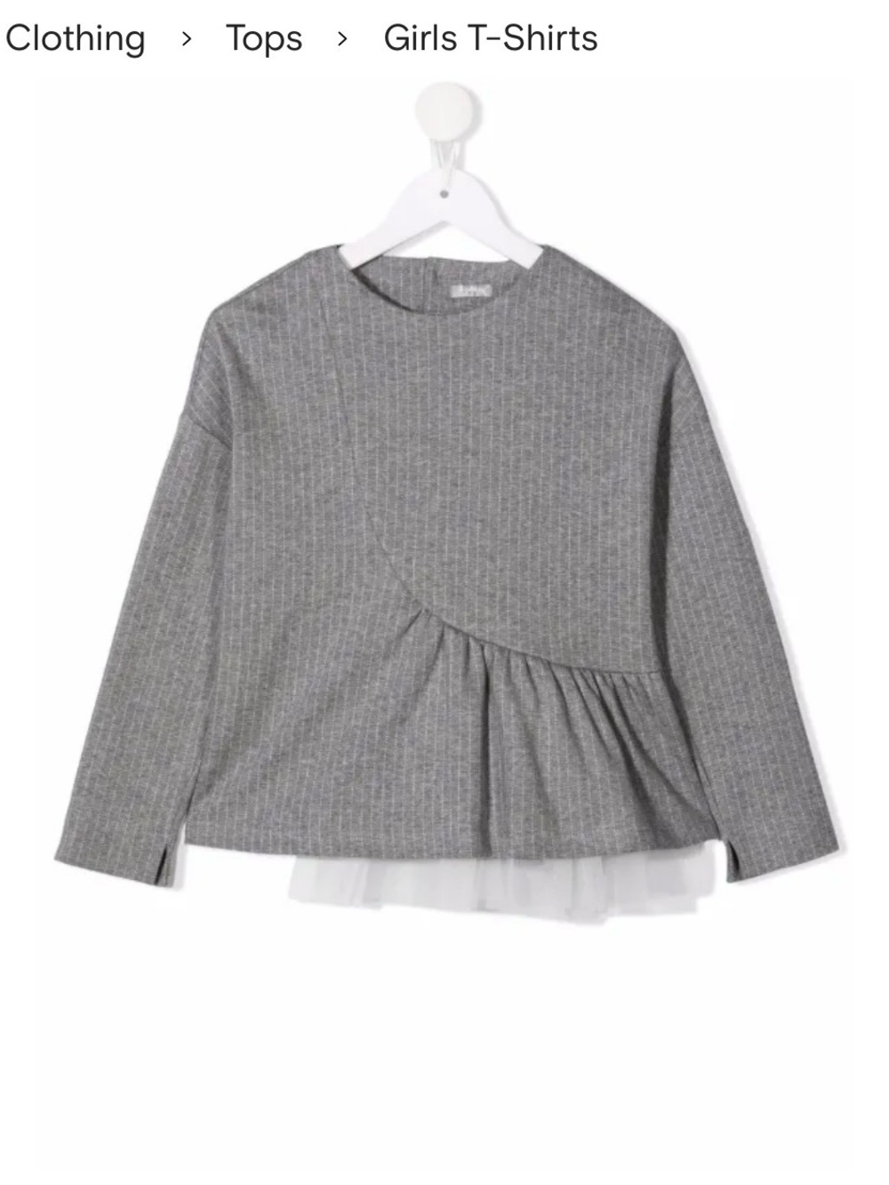 Girls' Long Sleeve Grey Knit Top and matching pants set